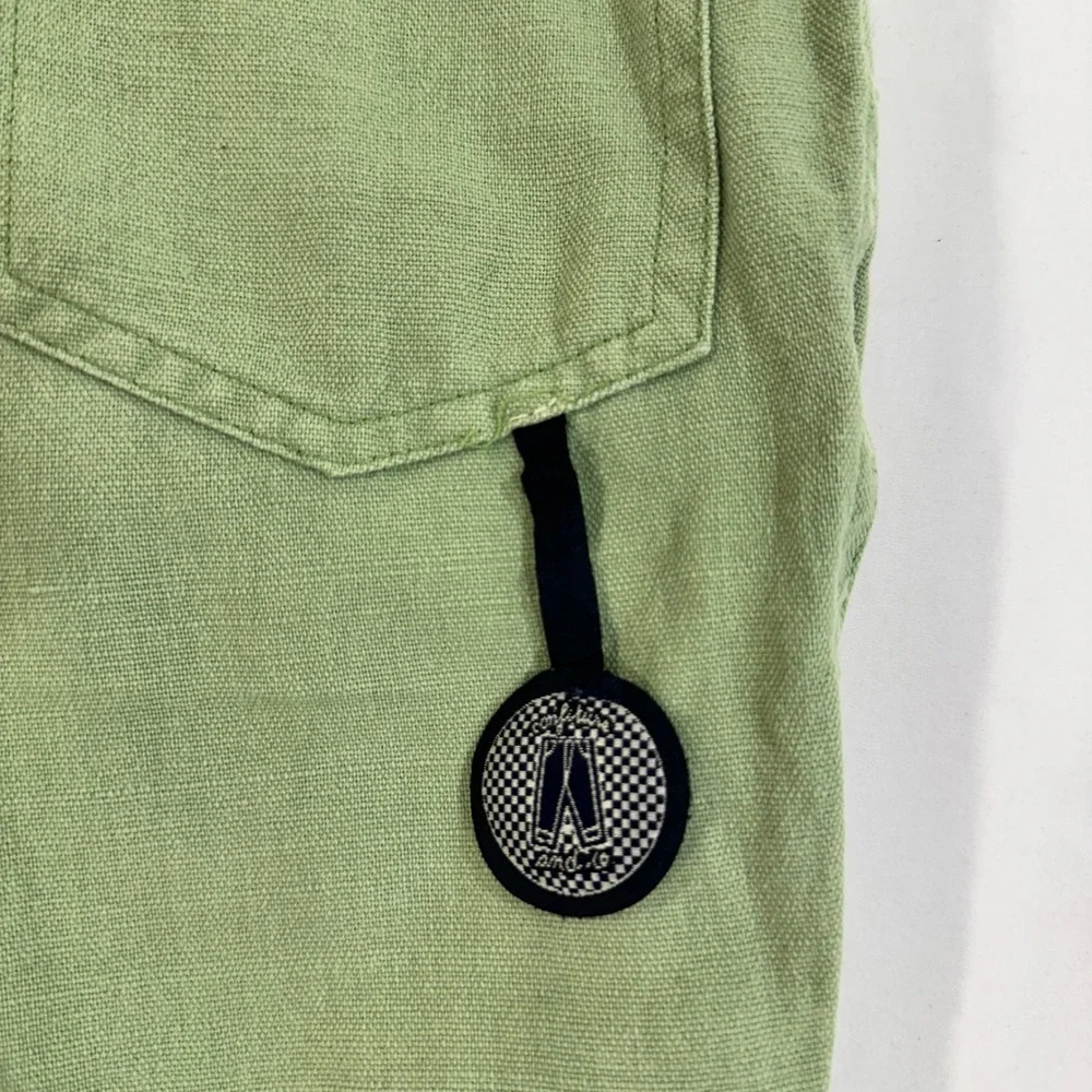 Arthur Confiture Linen Cotton Short Overalls Sage Green 2 Yr Toddler Shortalls
